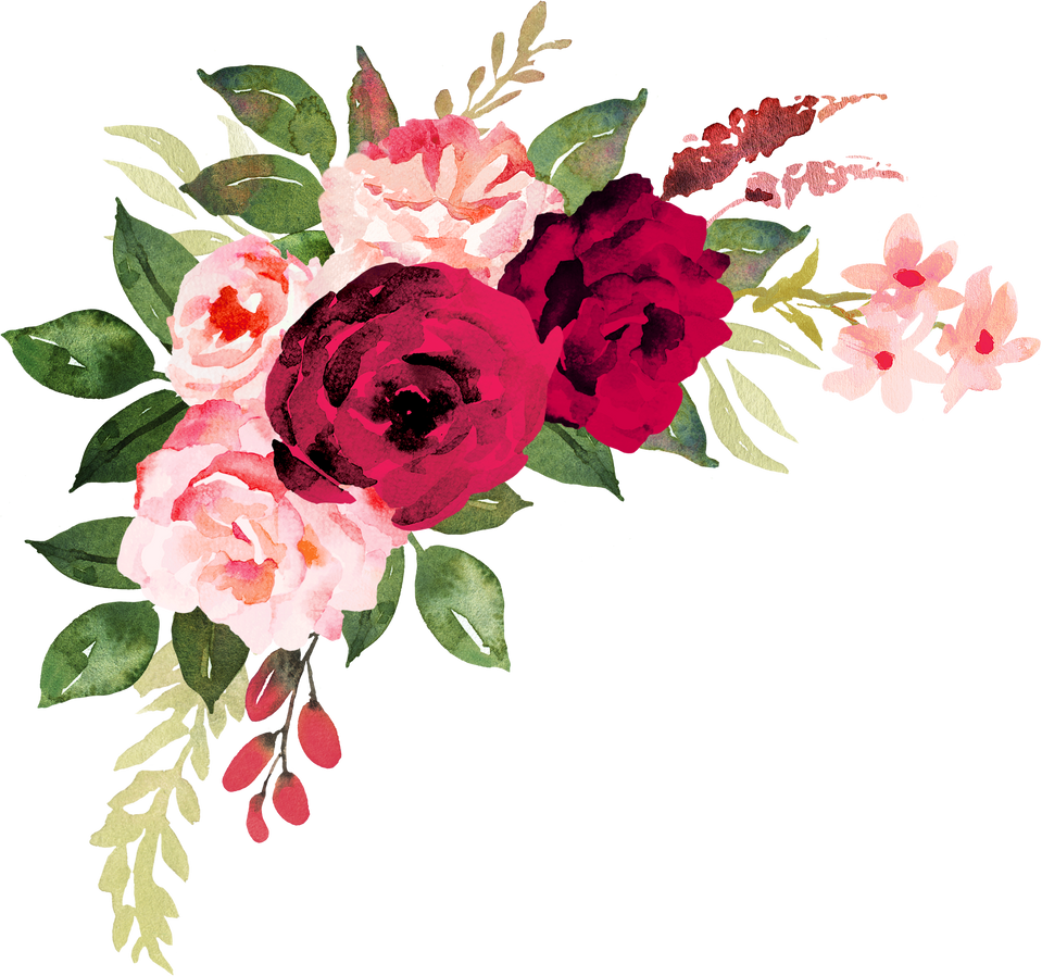 Flower Bouquet with Red and Pink Roses 